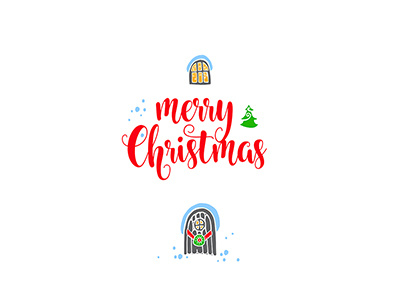 Merry Christmas greeting card merry christmas minimalistic red text