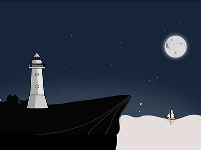lighthouse girl animation artist design illustration
