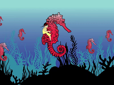 Seahorse animation art creative arts illustration