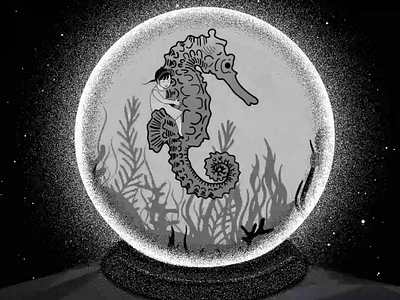 Seahorse Globe animation graphic design illustration