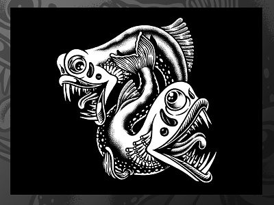 Grim Team alebrowar beer beerlabel blackandwhite brewery deep sea drawing fish illustration label lukeb markers