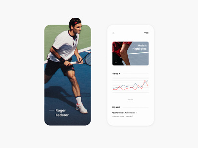 UI—02 app clean concept design federer minimal modern sports tennis tennis player ui ux web website