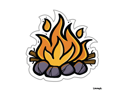 Campfire Sticker/Badge design. adventure cartoon design digital outdoors sticker web