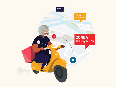 Island-wide Delivery Zone branding character design design flat graphic design illustration ui vector