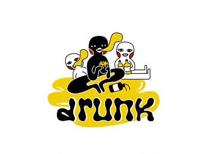 drunk vibe art coloring design drawing illustration illustrator logo vector