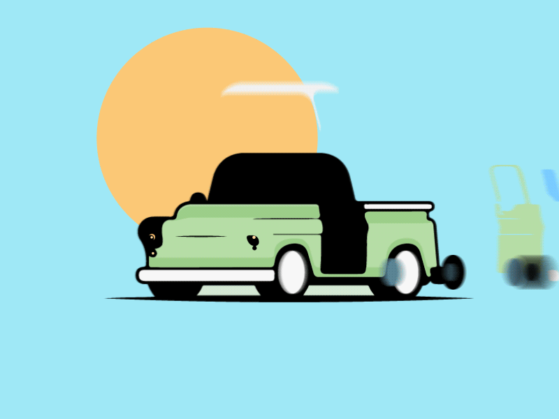 Old Chevy Pickup Animation - GIF