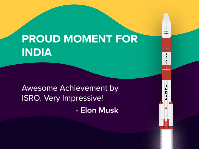 🇮🇳 The Workhorse of ISRO - GIF 104 elon musk india isro launch proud rocket satellites thanks