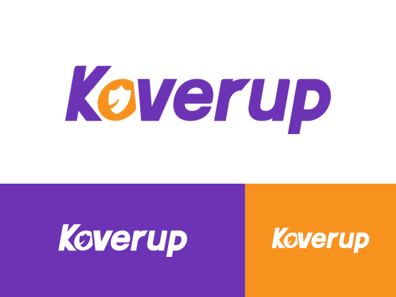 Koverup Logotype - Insurance Company brand brand identity company logo identity india insurance logo design logotype shield typography