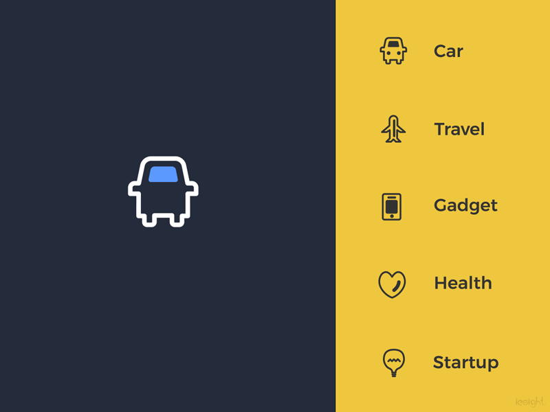 Insurance Category Icon Animation - GIF ae animation car gadget health icon morph motion organic startup travel ui
