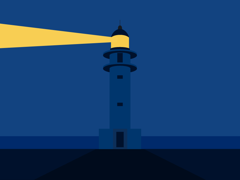 Lighthouse Animation animation dark gif illustrations light lighthouse motion graphics water
