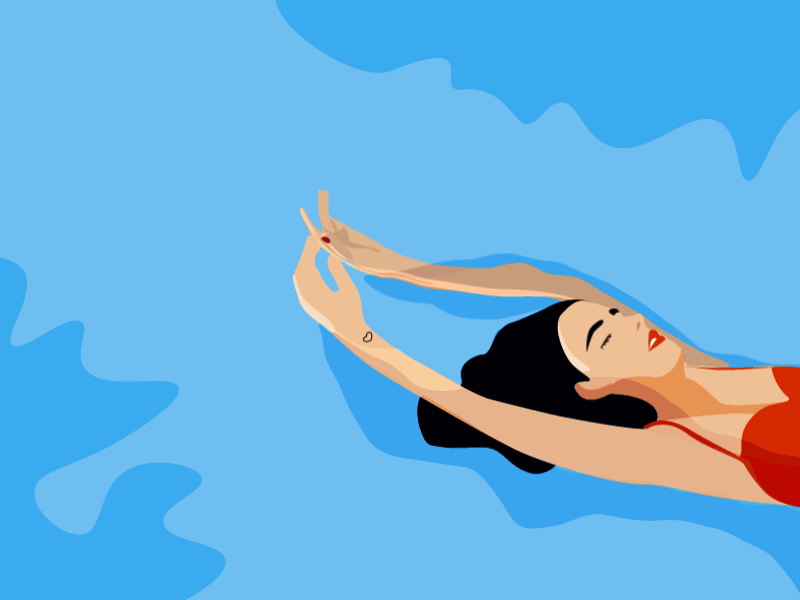 Light, Shadow and Swimming animation calm girl heart illustrations lady light motion graphics shadow swimming swimming pool vector