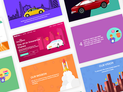 Landing Page Illustrations car icon illustrations insurance sketch startup ui user interface ux web website website design