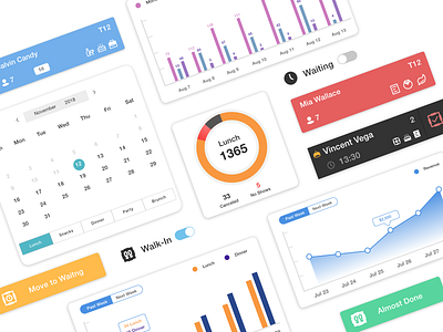 Table Management System UI Components icons ipad mobile app ui ui component user experience design user interface design ux