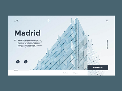 Arch. achitect architecture building clean decor iesight layout minimal scroll slider ui website
