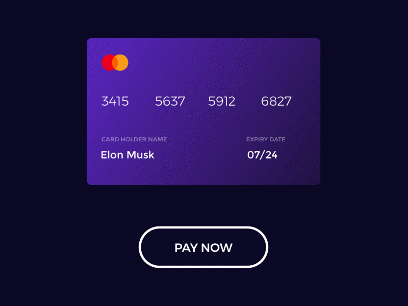 Pay Now Micro Interaction 3d animation button gif icon interaction interactive micro interaction microinteractions payment card ui ux