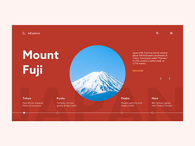 ieExplore - Japan animation clean exploration interaction layout minimal mountain on hover ui ux website