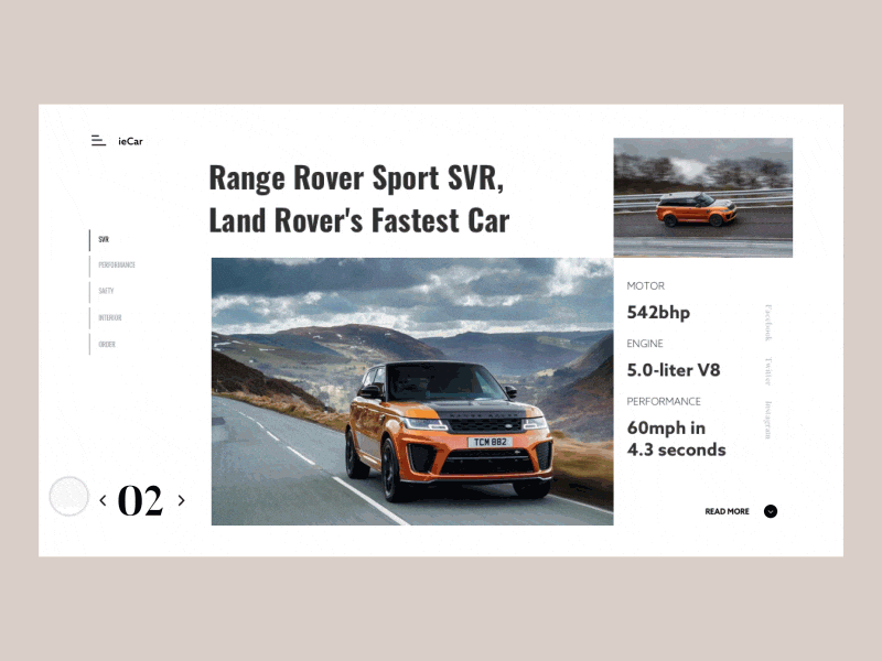 ieCar Website Interaction animation car clean exploration interaction interaction design layout minimal on hover ui ux website