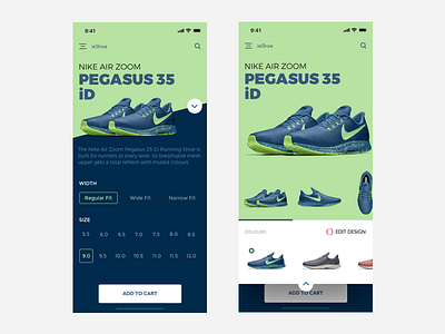 ieShoe Nike - Mobile App clean footwear minimal mobile app shoe ui user experience design user interface design ux