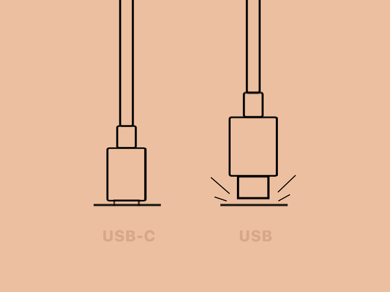 USB Type Outline Version animation minimal motion design motion graphics ui usb