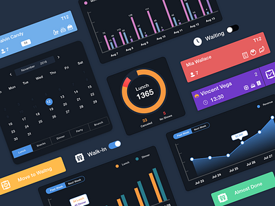 Table Management System UI Components Dark