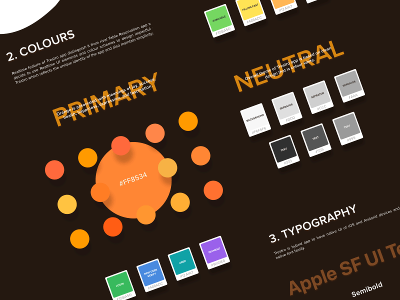 Trestro - Colours & Typography animation app branding clean color colour palette icon interaction layout lettering minimal mobile type typography ui user experience design user interface design ux vector web