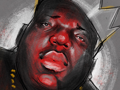Biggie art artwork biggie color creative hip hop illustration music notorious big portrait rap sketch