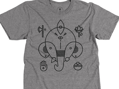 Ganesha on Cotton Bureau apparel elephant ganesh illustration lines tshirt vector