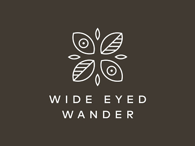 Wide Eyed Wander coffee eyes identity illustration journal leaves lines mark minimal