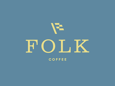 Folk Coffee clarendon coffee flag geometric identity logomark wordmark