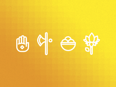 Ganesha Elements geometric gradient illustration lines shapes symbols vector