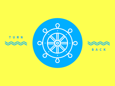 Turn Back blue icon lines nautical whatever yellow