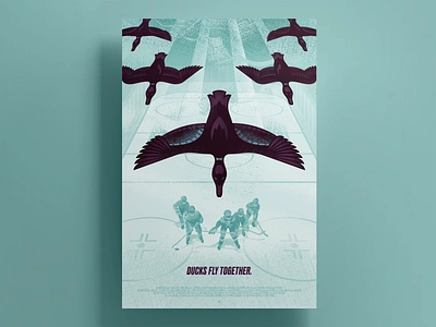 Mighty Ducks alternative movie poster d2 d3 disney duck ducks fly together hockey illustration mighty ducks movie poster poster