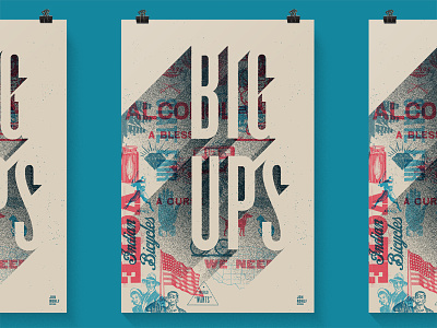 Big Ups big ups halftone layers poster print screen screenprint test print texture