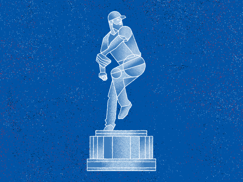 The Best Pitcher in Baseball baseball chicago chicago cubs cubs cy young illustration jake arrieta mlb statue the 100 day project wrigley