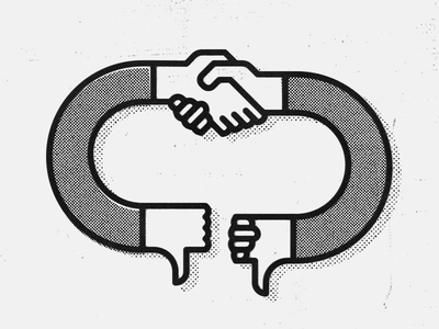 Agree To Disagree agree disagree editorial illustration halftone hand handshake illustration relevant spot illustration the 100 day project thumb