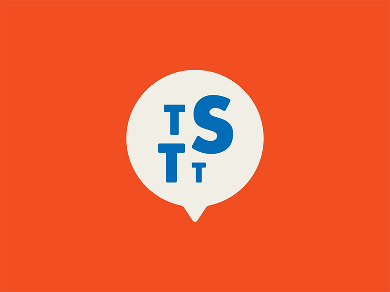 The Story To Tell des moines iowa type mark brand branding podcast story icon bubble speech logo