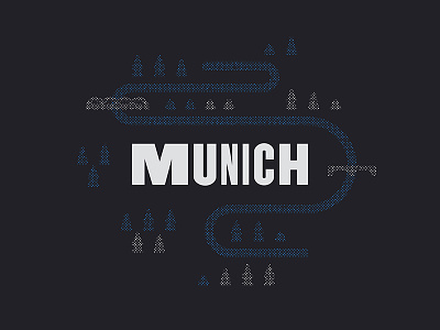 Munich germany halftone illustration munich type typography