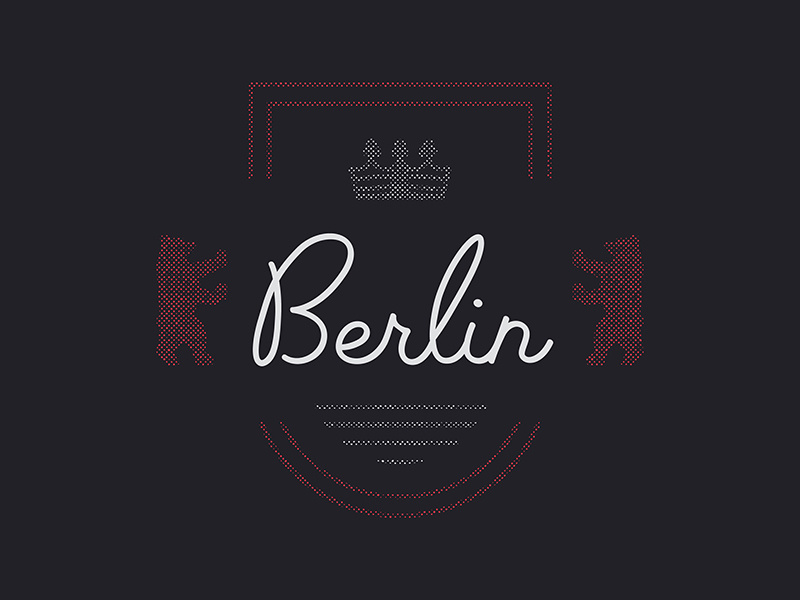 Berlin berlin germany typography halftone type illustration