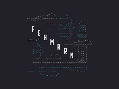 Fehmarn baltic fehmarn germany halftone illustration lighthouse seagull type typography