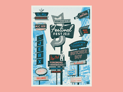 Festival Fest '18 bands fest festival fort wayne halftone music poster poster show type typography