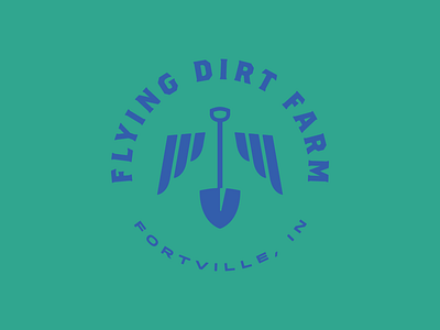Flying Dirt Farm Primary Logo badge branding brothers farm farmer farmers market florist flowers indiana logo ringside shovel type wings