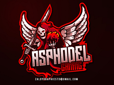 Asphodel Gaming Logo Esports burn death esports gaming grimreaper logo mascot scream sport sword