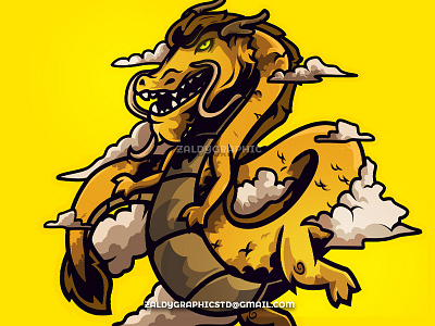 Golden Dragon - Mascot Logo