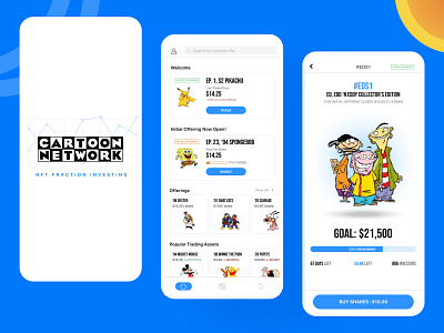 Cartoon Network as NFT fractional investing colors design investing mobile nft trading ui uidesign ux ui