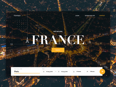 Booking Landing Page booking city colors dark event header illustration landing page login menu night retro uidesign ux ui