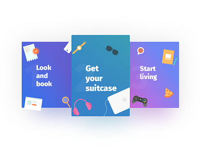 Steps Illustration cards clean illustration interface mobile app steps ui ux vector vibrant web