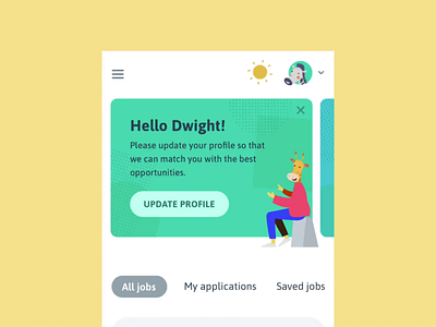 Job dashboard after effects android animation branding character clean design framerx illustration interaction minimalist mobile mobile app prototype ui user interface ux vector