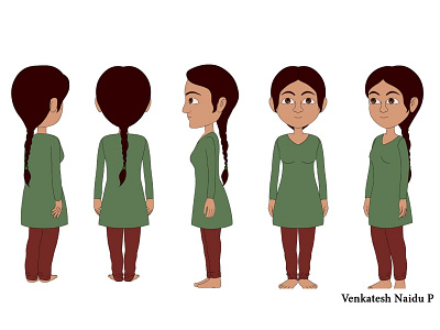 Character Young Girl_TurnAround by Venkatesh Naidu on Dribbble