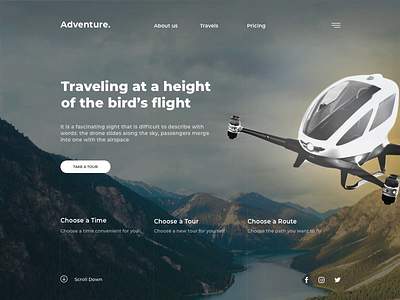 Quadrocopters Tourist Trips Service animation autopilot concept drone fly gif quadrocopter tourism trip ui ux web