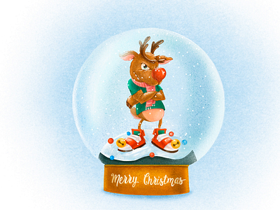 Christmas mood - animated illustration of Rudolph animation art character chrismas deer illustration illustration art illustrator mood motion new year reindeer snow snowman xmas